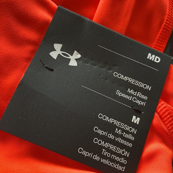 NWT Women's Under Armour Fly Fast Capri Orange Medium - Picture 9 of 11